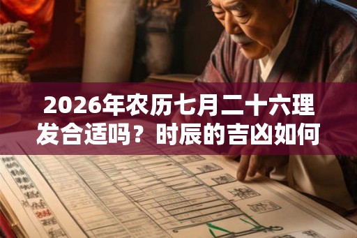 2026年农历七月二十六理发合适吗？时辰的吉凶如何？