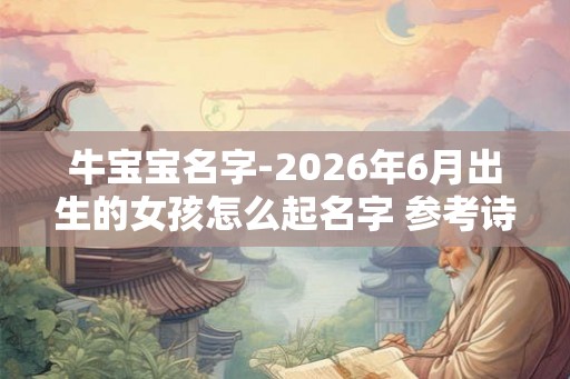 牛宝宝名字-2026年6月出生的女孩怎么起名字 参考诗经楚辞