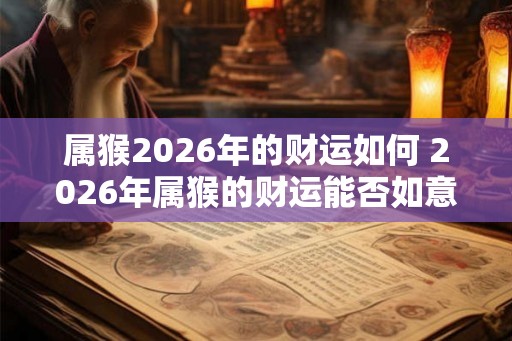 属猴2026年的财运如何 2026年属猴的财运能否如意