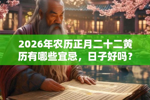 2026年农历正月二十二黄历有哪些宜忌,日子好吗? 2026年农历正月二十二黄历有哪些宜忌,日子好吗?