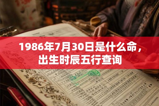 1986年7月30日是什么命，出生时辰五行查询