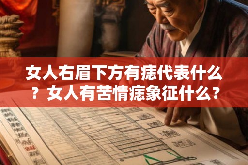 女人右眉下方有痣代表什么？女人有苦情痣象征什么？
