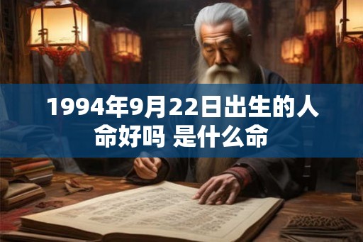 1994年9月22日出生的人命好吗 是什么命