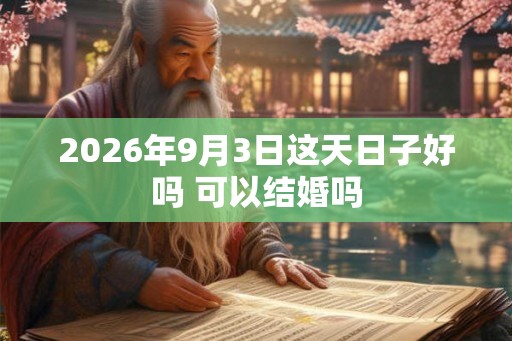2026年9月3日这天日子好吗 可以结婚吗