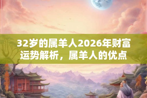 32岁的属羊人2026年财富运势解析，属羊人的优点