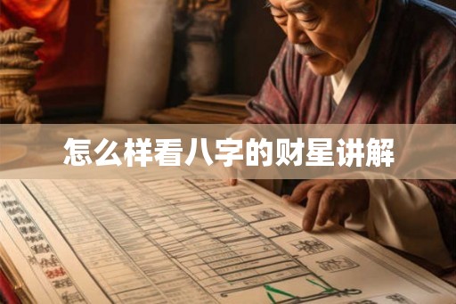 怎么样看八字的财星讲解