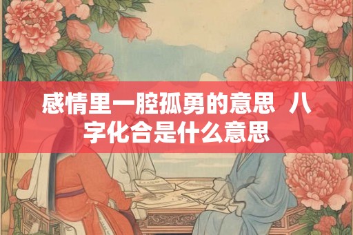 感情里一腔孤勇的意思  八字化合是什么意思
