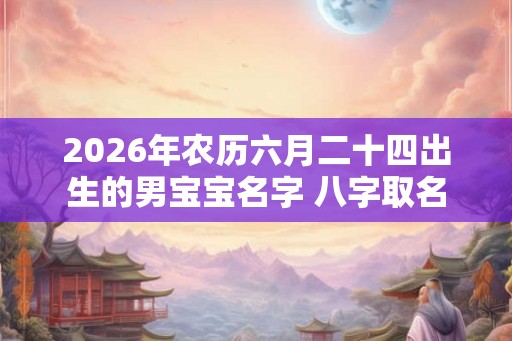 2026年农历六月二十四出生的男宝宝名字 八字取名