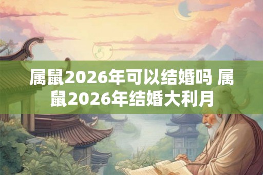 属鼠2026年可以结婚吗 属鼠2026年结婚大利月