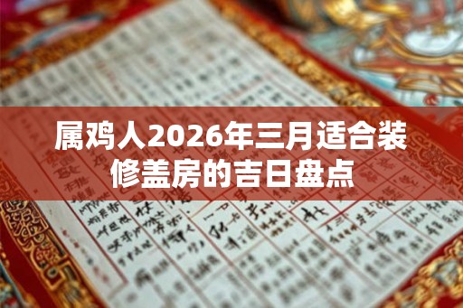 属鸡人2026年三月适合装修盖房的吉日盘点