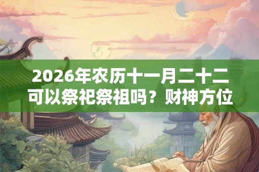 2026年农历十一月二十二可以祭祀祭祖吗？财神方位在哪？
