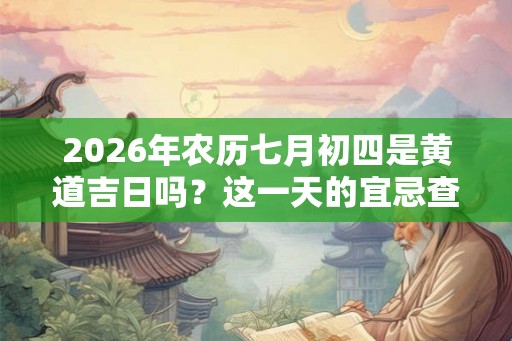 2026年农历七月初四是黄道吉日吗？这一天的宜忌查询