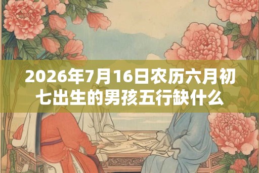 2026年7月16日农历六月初七出生的男孩五行缺什么