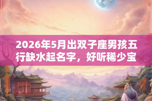 2026年5月出双子座男孩五行缺水起名字，好听稀少宝宝名字