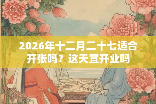 2026年十二月二十七适合开张吗？这天宜开业吗