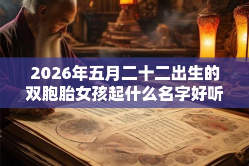 2026年五月二十二出生的双胞胎女孩起什么名字好听，五行属什么
