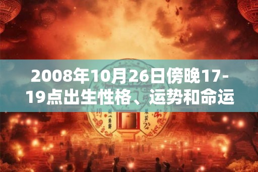 2008年10月26日傍晚17-19点出生性格、运势和命运