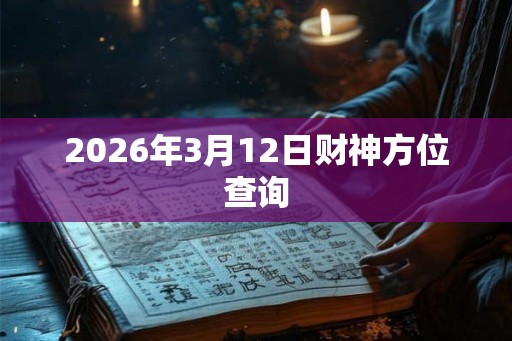 2026年3月12日财神方位查询