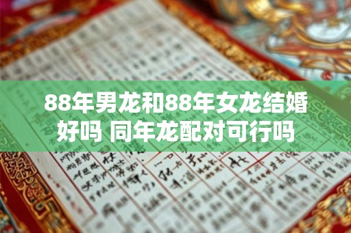 88年男龙和88年女龙结婚好吗 同年龙配对可行吗