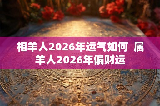 相羊人2026年运气如何  属羊人2026年偏财运