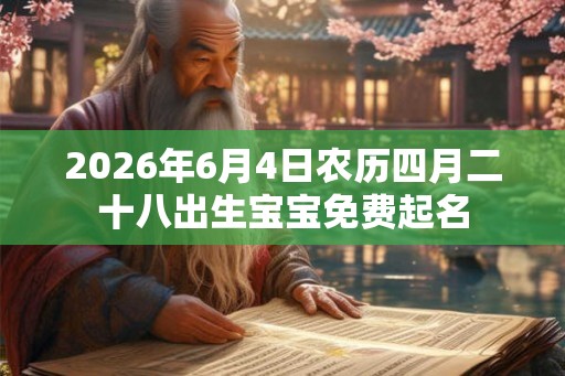 2026年6月4日农历四月二十八出生宝宝免费起名