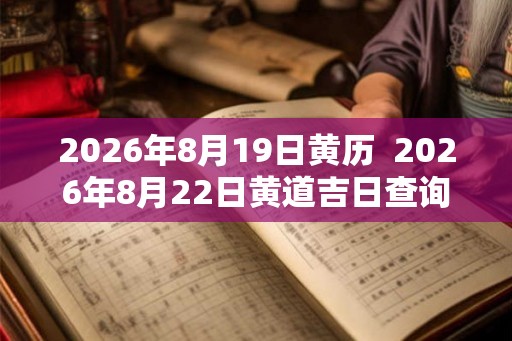 2026年8月19日黄历  2026年8月22日黄道吉日查询