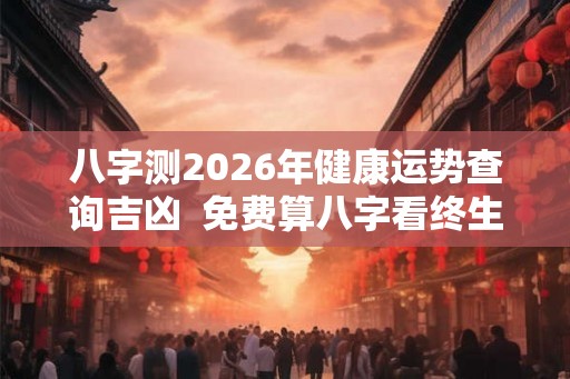 八字测2026年健康运势查询吉凶  免费算八字看终生运程