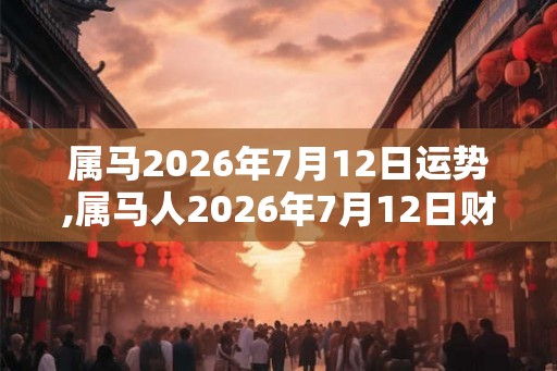 属马2026年7月12日运势,属马人2026年7月12日财运,生肖马2026年7月12日运势
