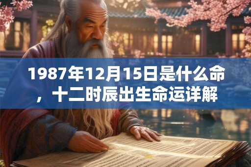 1987年12月15日是什么命，十二时辰出生命运详解