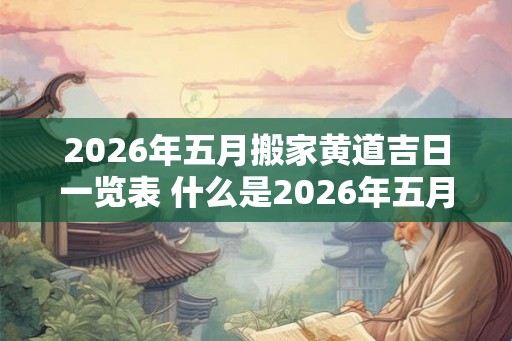 2026年五月搬家黄道吉日一览表 什么是2026年五月的黄道吉日搬家表
