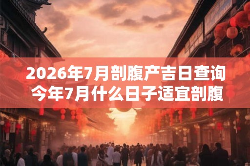 2026年7月剖腹产吉日查询 今年7月什么日子适宜剖腹产生孩子 2026年7月剖腹产吉日查询 今年7月什么日子适宜剖腹产生孩子