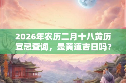 2026年农历二月十八黄历宜忌查询，是黄道吉日吗？