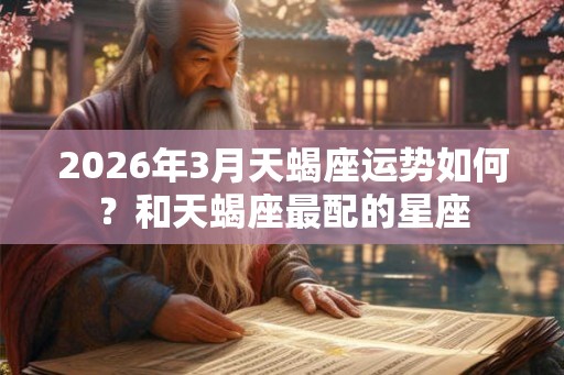2026年3月天蝎座运势如何？和天蝎座最配的星座