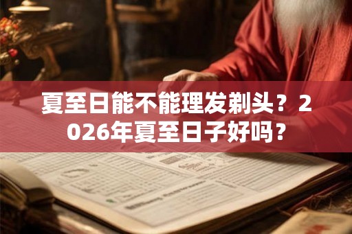 夏至日能不能理发剃头？2026年夏至日子好吗？