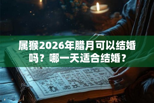 属猴2026年腊月可以结婚吗？哪一天适合结婚？