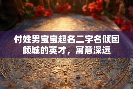 付姓男宝宝起名二字名倾国倾城的英才，寓意深远