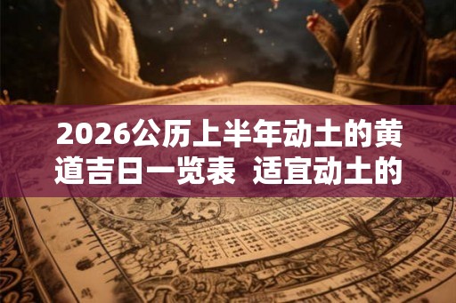 2026公历上半年动土的黄道吉日一览表 适宜动土的吉日2026 2026公历上半年动土的黄道吉日一览表 适宜动土的吉日2026