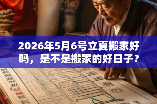 2026年5月6号立夏搬家好吗，是不是搬家的好日子？