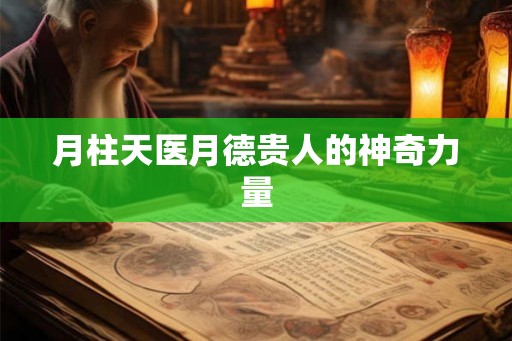 月柱天医月德贵人的神奇力量 月柱天医月德贵人的神奇力量