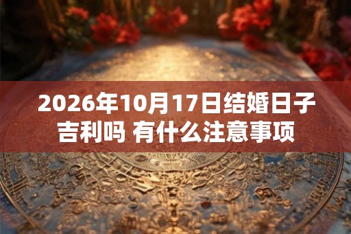 2026年10月17日结婚日子吉利吗 有什么注意事项