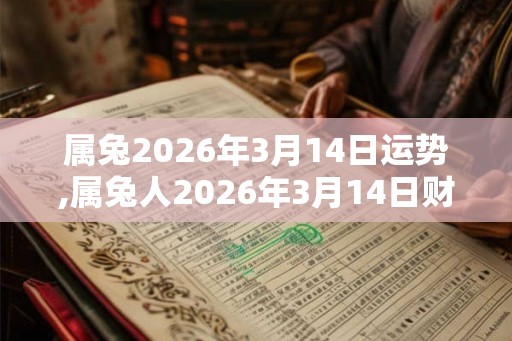 属兔2026年3月14日运势,属兔人2026年3月14日财运,生肖兔2026年3月14日运势