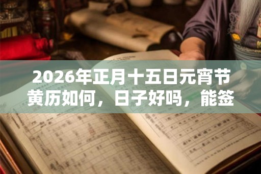 2026年正月十五日元宵节黄历如何，日子好吗，能签约吗？