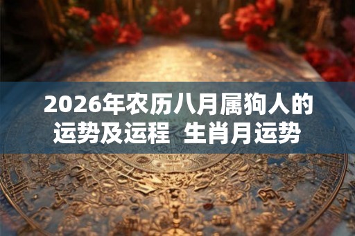 2026年农历八月属狗人的运势及运程  生肖月运势