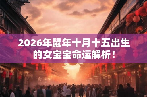 2026年鼠年十月十五出生的女宝宝命运解析！