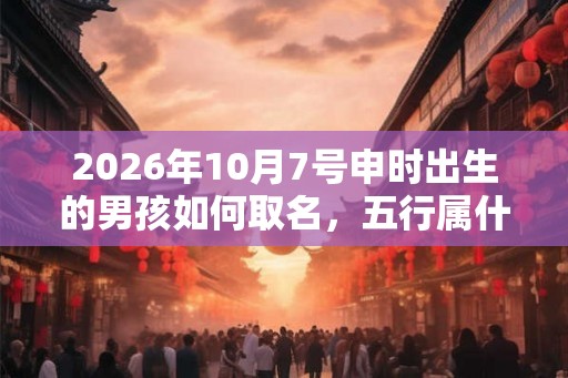 2026年10月7号申时出生的男孩如何取名，五行属什么