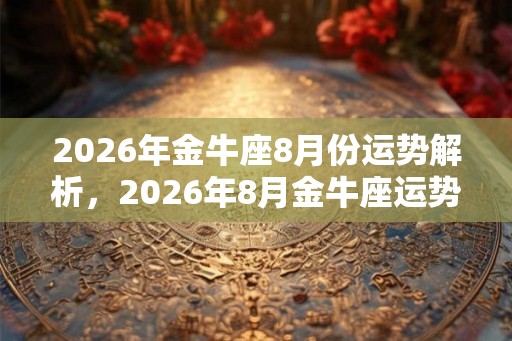2026年金牛座8月份运势解析，2026年8月金牛座运势好吗？