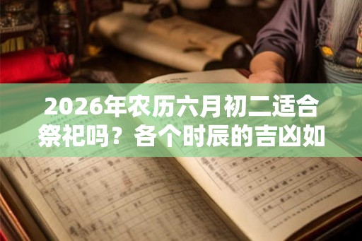 2026年农历六月初二适合祭祀吗？各个时辰的吉凶如何？