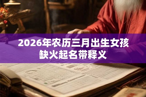 2026年农历三月出生女孩缺火起名带释义