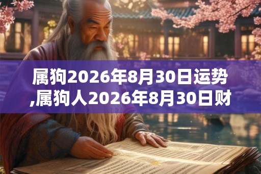 属狗2026年8月30日运势,属狗人2026年8月30日财运,生肖狗2026年8月30日运势
