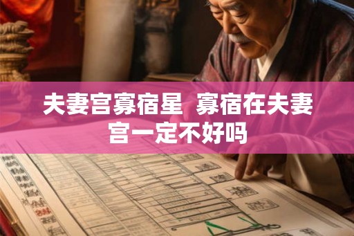夫妻宫寡宿星 寡宿在夫妻宫一定不好吗 夫妻宫寡宿星 寡宿在夫妻宫一定不好吗